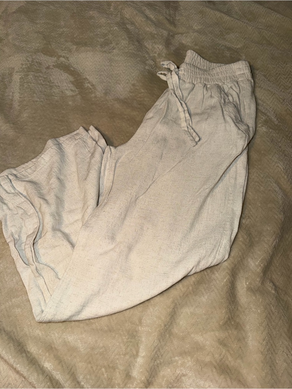 Women's linen beige pants (medium/large)
